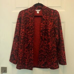 Red & black Christopher & Banks floral jacket